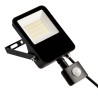 Luminaire Projecteur LED, SHARK Noir CCT 30W CCT (3K-4K-6K) IP66-IK04 3000lm avec détecteur IR