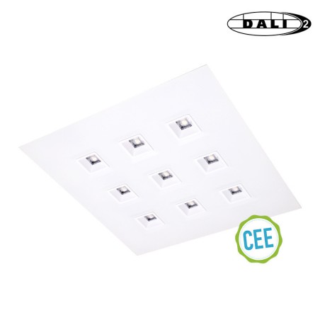 Luminaire Dalle LED PLAISIO BLANC 60x60mm DALI 2 PUSH Multi-puissance 28W-3800lm 3000K-IRC80 - UGR16