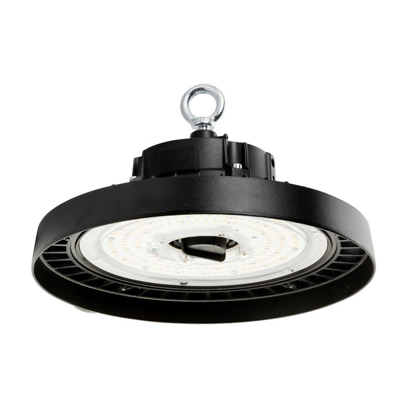 Armature industrielle GOLDO III 0-10V - Multi-puissance 90-120-150W - 14400-19200-24000lm - 5000K - IP65-IK10 - 120° - Ø299mm