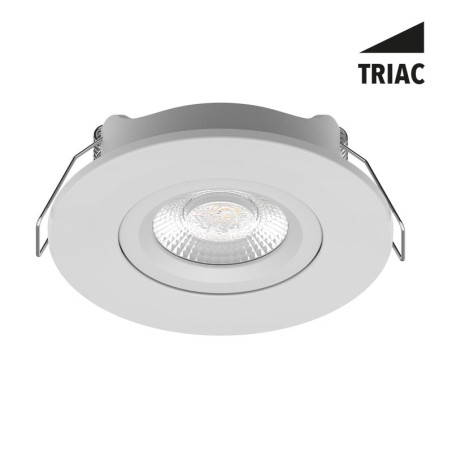 Luminaire spot encastre SOLO II BLANC ORENTABLE 20° 9W 3CCT (3-4-5K) IRC80 1050Lm - Ø102mm