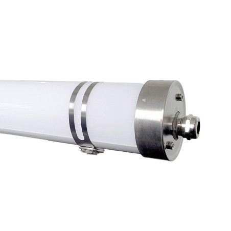 Luminaire tubulaire LED DIANE 1500mm 42W 6300lm 3000K-IRC80-IP65-IK10 Multi-Puissance Traversant