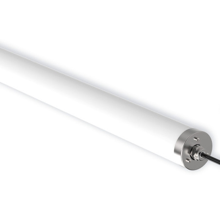Luminaire tubulaire LED DAPHNE 1200mm 36W 4680lm 3000K-IRC80-IP69K-IK10 usage extérieur - ELECTRA
