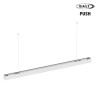 Luminaire apparent linéaire ORIZEO PRO UGR BLANC 38W 4400lm-2CCT (3000K-4000K) - DALI2 PUSH 1500mm avec filin de suspension
