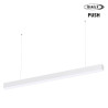 Luminaire apparent linéaire ORIZEO PRO UGR BLANC 38W 4400lm-2CCT (3000K-4000K) - DALI2 PUSH 1500mm avec filin de suspension