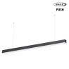 Luminaire apparent linéaire ORIZEO PRO UGR NOIR 38W 4400lm-2CCT (3000K-4000K) - DALI2 PUSH 1500mm avec filins de suspension