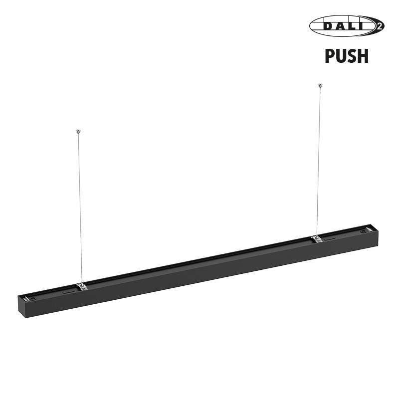 Arrière Luminaire apparent linéaire ORIZEO PRO UGR NOIR 38W 4400lm-2CCT (3000K-4000K) - DALI2 PUSH 1500mm