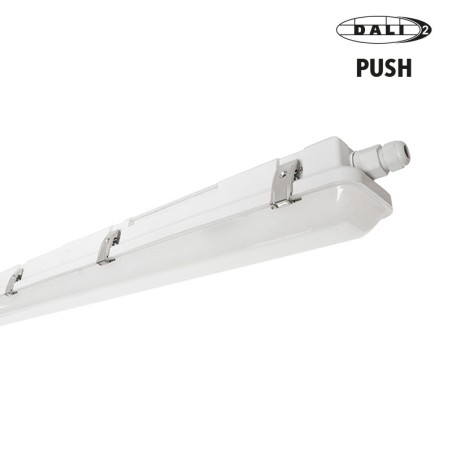 Luminaire étanche LED, HOLLYWOOD II XL 1500mm 70W 11500lm 4000K-IP66-IK10 DALI 2 PUSH
