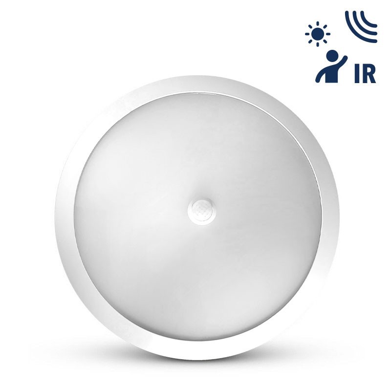Luminaire hublot AZUR 10-14-20W 3CCT(3K-4K-6K)-IP65-IK10 DET PIR ONOFF Ø310x84mm