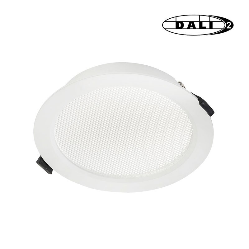 Vue diffuseur Downlight OREALIS II CCT(3000K-4000K-5700K) 24W 2900lm Ø230x25mm DALI 2 PUSH UGR19