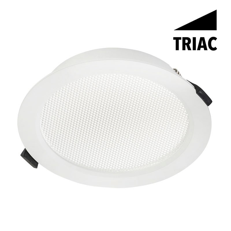 Vue du diffuseur Downlight OREALIS II CCT(3000K-4000K-5700K) 18W 2200lm Ø230x25mm TRIAC UGR19