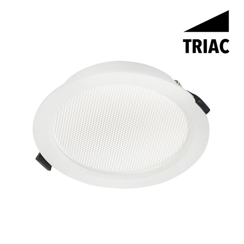 Vue du diffuseur Downlight OREALIS II CCT(3000K-4000K-5700K) 12W 1400lm Ø145x25mm TRIAC UGR19